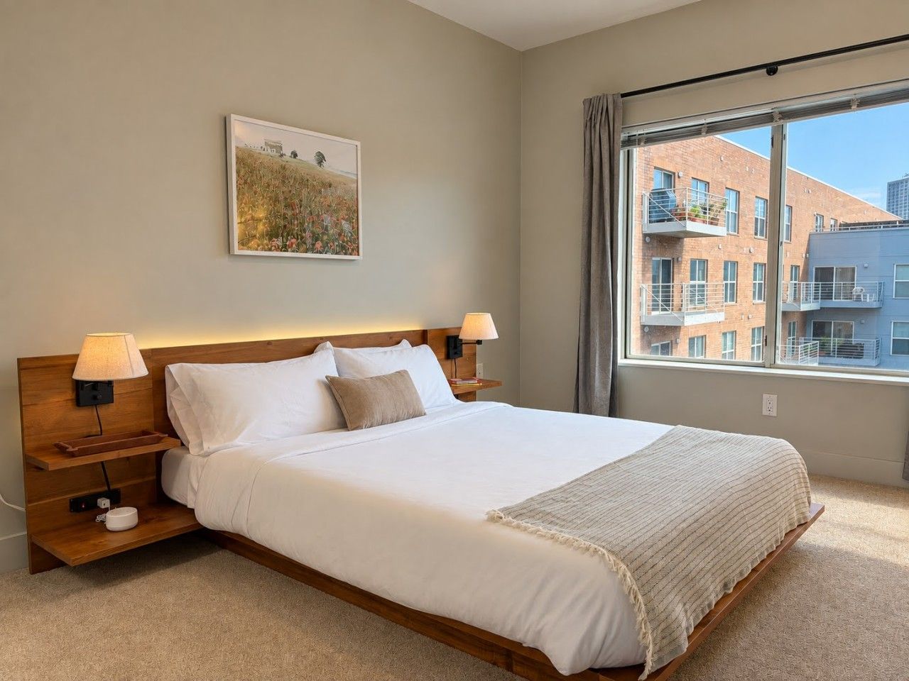 The master bedroom features a walk-in closet with ample storage space