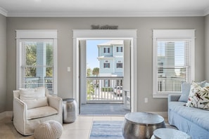 Comfortable sitting area that opens to a private balcony, - Sandy Knickers | Pool | Gulf Views | Beach Access (Seacrest)