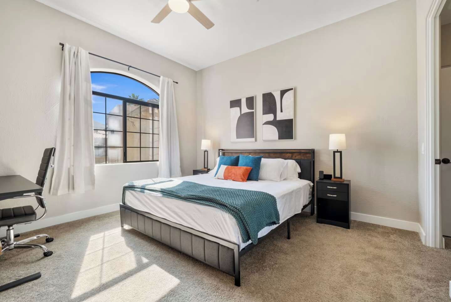 Rest easy in the cozy king bedroom