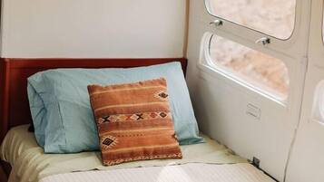 Dinette transforms into a twin bed with ease.
