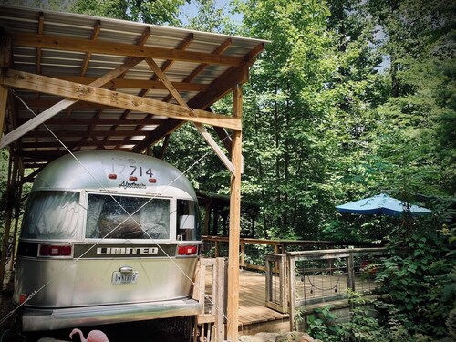 Airstream*POOL*PrivateTub*MTN*relax*GOATS*stars