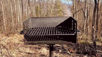 Charcoal grill with tools available for your use. Bring your own briquettes or order from the farm prior to your arrival.