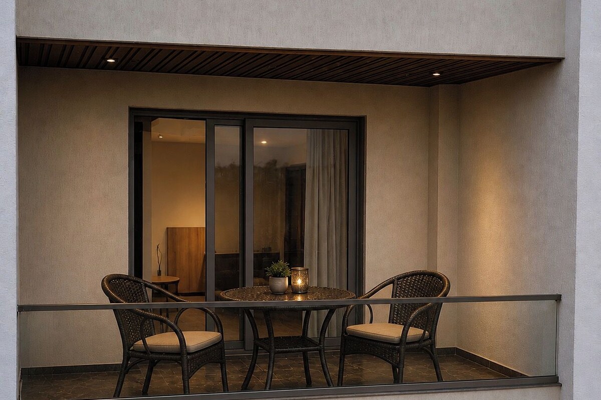 Executive tweepersoonskamer, balkon, uitzicht op tuin | Terras