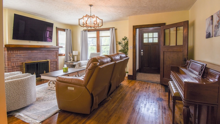 Brick Fireplace Central Omaha Family Haven 3 Bedroom Home