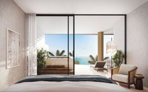 Private sleeping space. - Intimate Oceanfront Sky Villa with Private Terrace & Easy Access to Arc Amenitie (Long Bay Hills)
