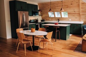 Unclassified image, 5 of 58, button - Luna's Lodge - hot tub & sauna at A-frame in White Mountains (Thornton)