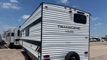 Modern Transcend Xplor travel trailer with sleek exterior design