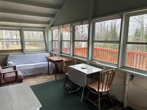 Unclassified image, 3 of 18, button - Cozy cottage that can sleep up to 5-6 people. View of Lake Willoughby from deck. (Westmore)