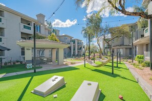 Fun outdoor space with games, tables, and a grill. - Heated Pool | Walk to Westin Kierland - Park-W/D (Scottsdale)