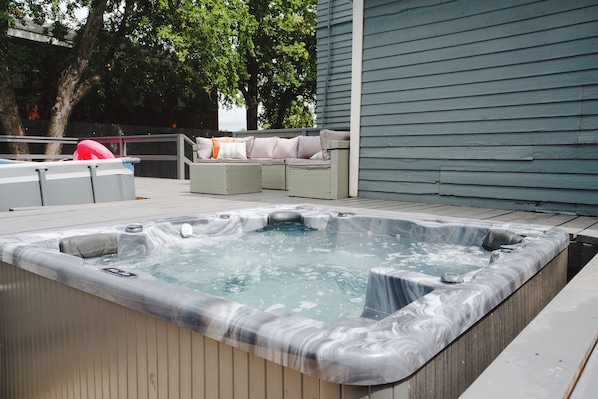 Unclassified image, 1 of 55, button - The Copper Spur - Hot tub + Pool + Outdoor Games, near Plaza District (Oklahoma City)