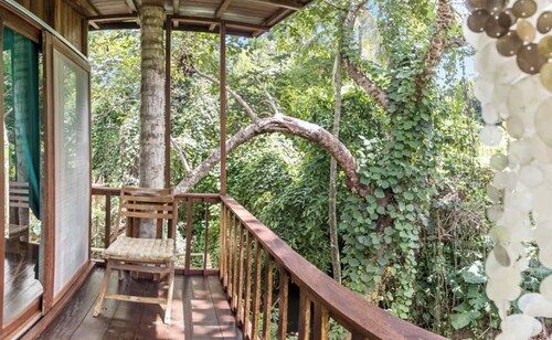 Samastiti Jungle Treehouse: private pool above the river, central Ubud