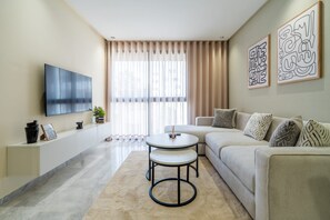 Living area - 
A01 - Elegant studio in the center of Casablanca (Dar-el-Beida)