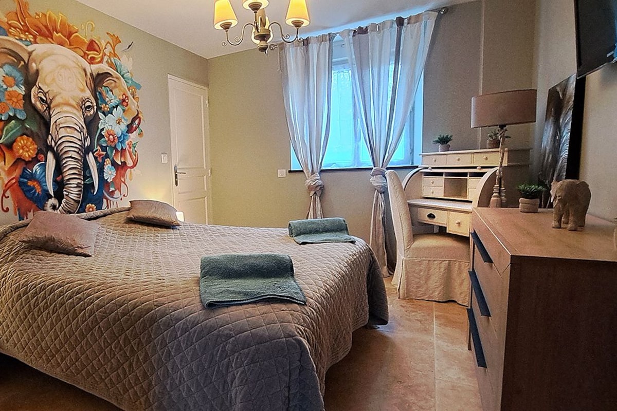Habitación doble, baño privado, vista al jardín