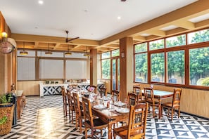 Dining - ELIVAAS Shivoham Farmhouse 9BHK Villa (Sohna)