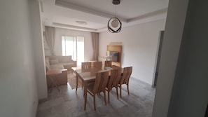 Dining room - Fully Furnished Two-bedroom Apartment in Khezama Prime Location (Sousse)