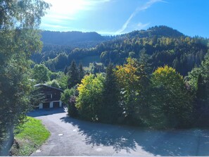 A rural landscape with a building surrounded by trees and a river. - Renovated 1-Bedroom Apartment Near the Centre (La Clusaz)