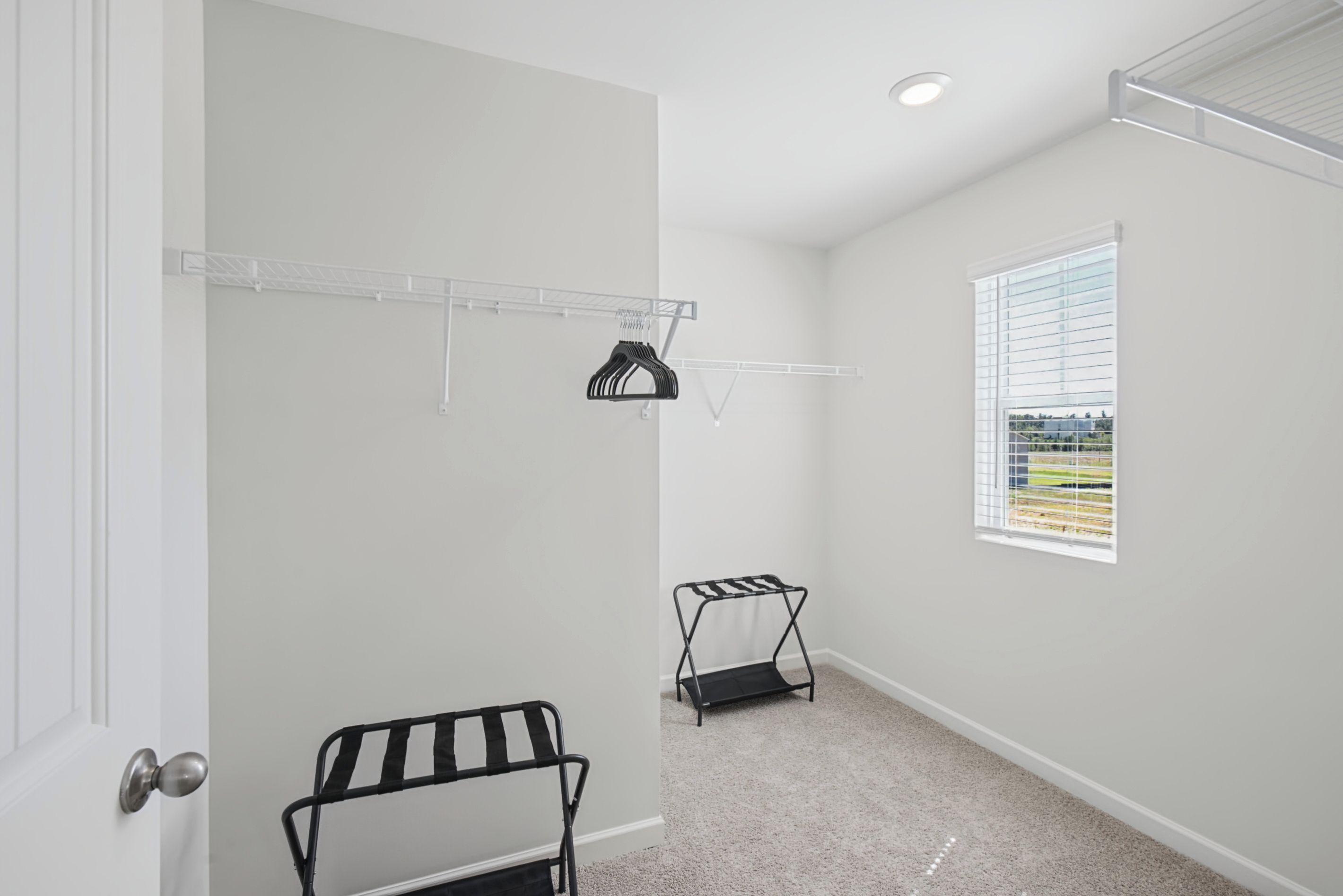 Closet space with a luggage rack so you can settle in for the stay
