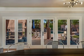 MAIN HOUSE: French doors open straight to the covered patio and pool - House & Guesthouse / Pool & Hot Tub / 5 BR 5 BA (Tucson)