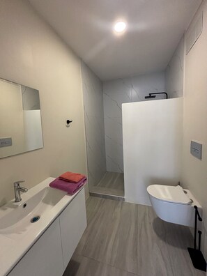 Bathroom - Ruim en luxe vakantiehuis in Villapark Fontein met 2 slaapkamers, 2 badkamers, volledig uitgeruste keuken en airco in alle ruimtes. Geniet van je privézwembad, terras met palapa en de nabijheid van de mooiste stranden van Curaçao. (Willemstad)