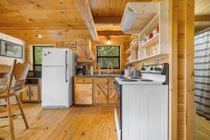 Private kitchen - Stone Point Cabin - 5 Mi from Buffalo River - Fire pit - Mountain views - Sunset (Township of Marble City)