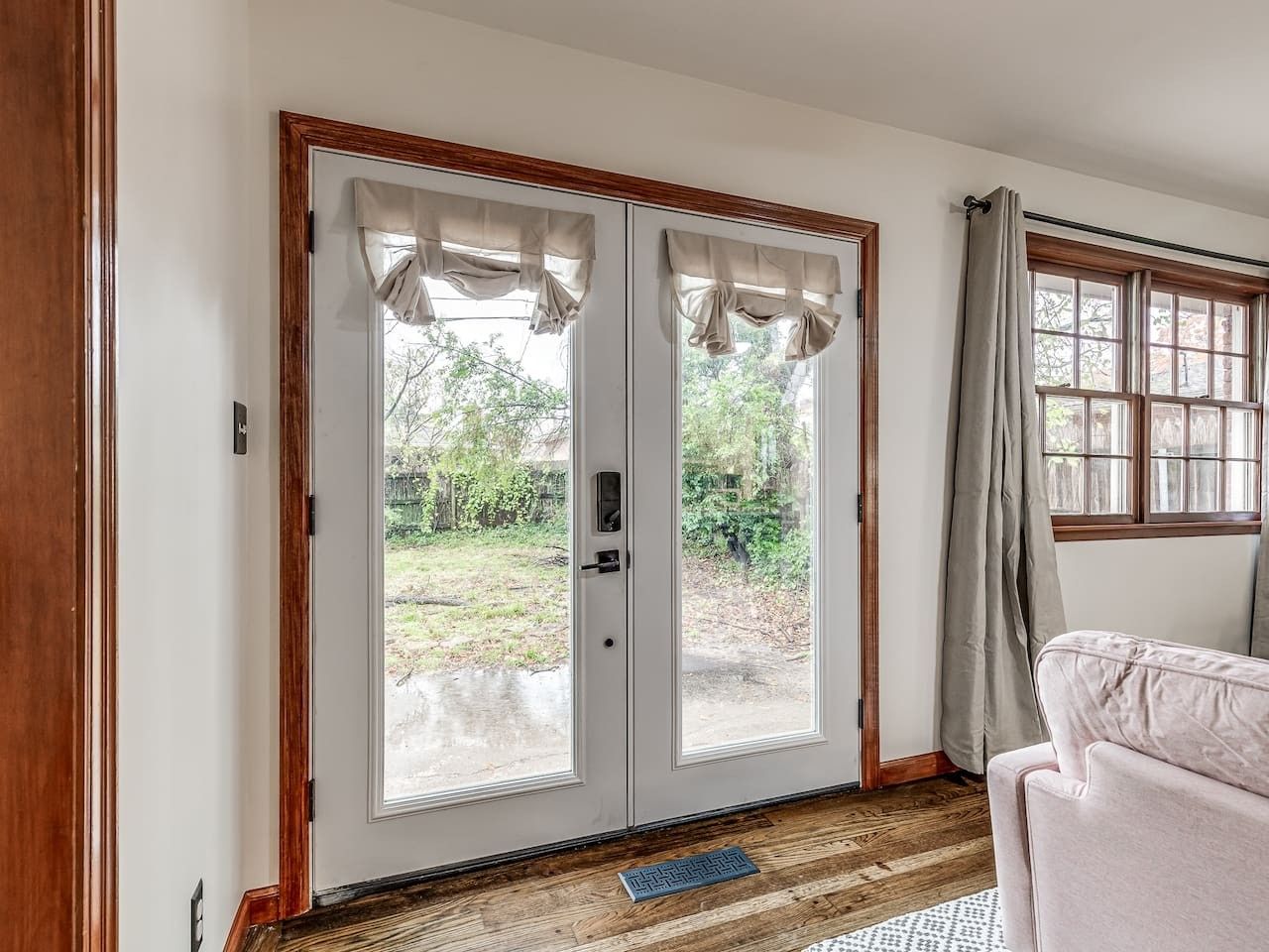 French doors to the backyard