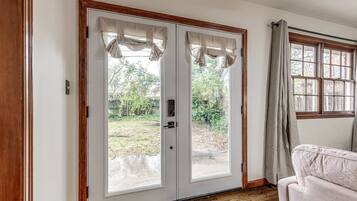 French doors to the backyard
