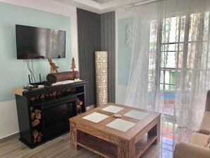 Living area - Spacious 3-bedroom penthouse in serene Punta Cana with AC (Punta Cana)