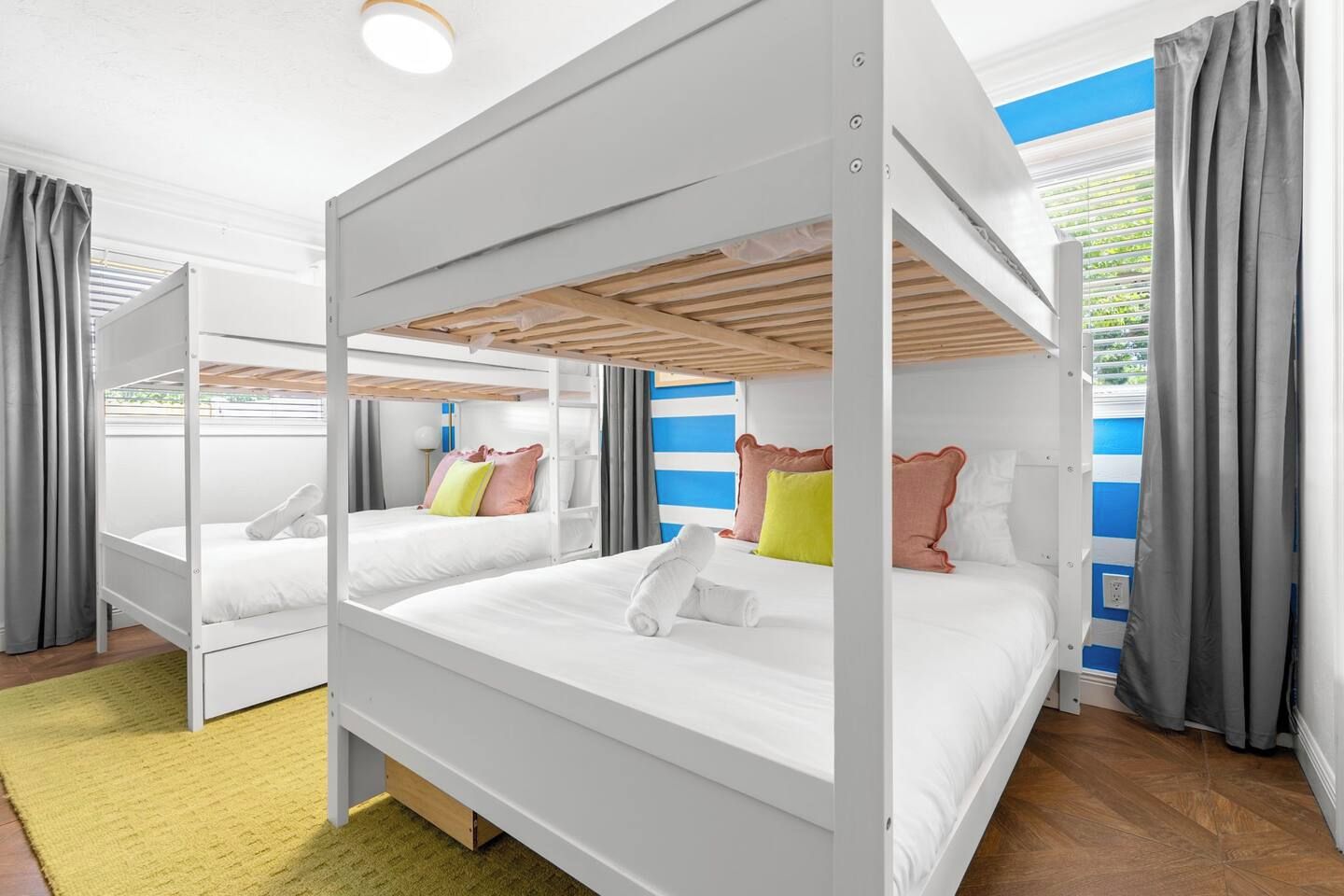 Bunk room with two full-over-full bunks, sleeps eight