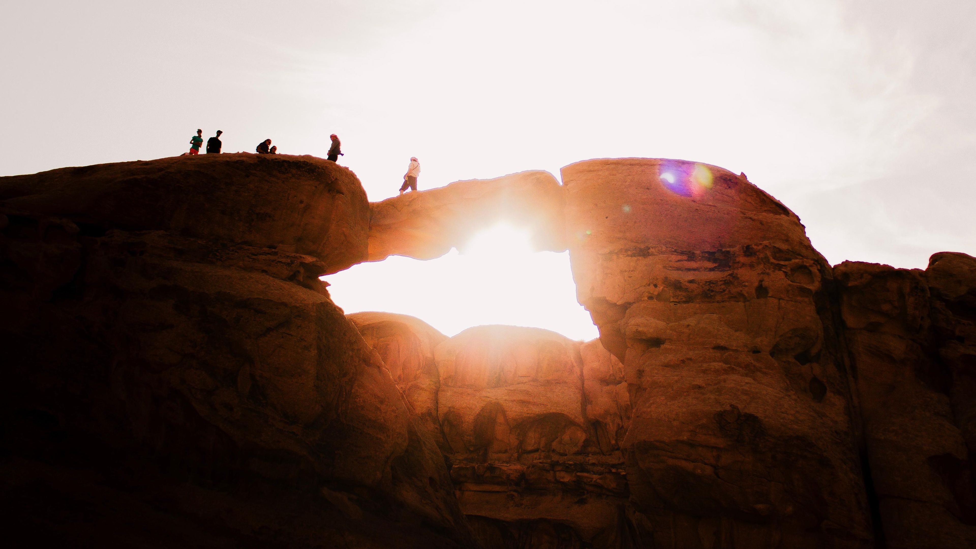 A natural rock formation with a large opening.