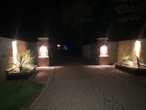 Property grounds - Woodlands Lodge with courtyard and hot tub near skegness (Bratoft)