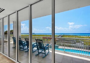 Resort Balcony Overlooking the Pool & Beach - Gulf Front Views •Pool •Hot Tub | The Pearl 1201 (Gulf Breeze)