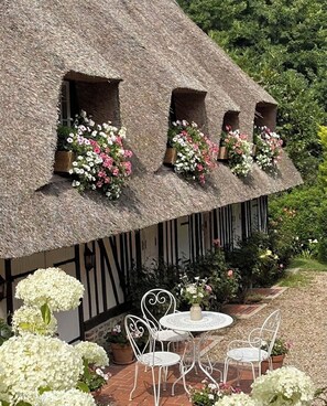 Outdoor dining - Vrbo Property (Triqueville)