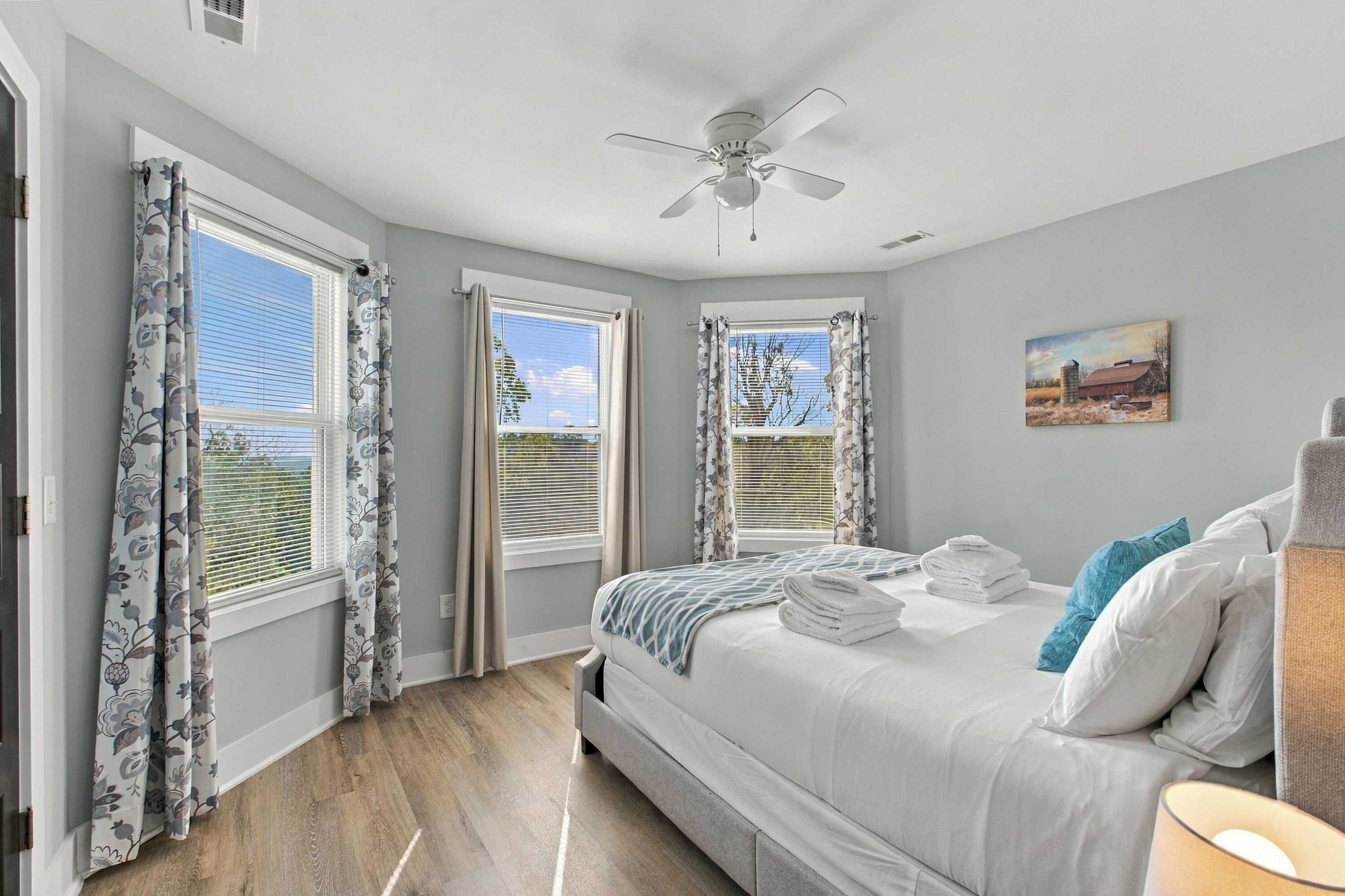 Thoughtfully arranged bedrooms provide privacy and comfort.