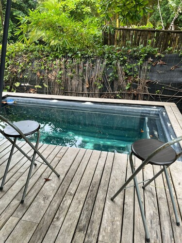 Luxury safari tent with plunge pool, steps to Playa Matapalo