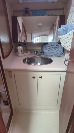 Bathroom - Counting Stars Sailboat Stay | 2 Cabins, Pool Access & Free Downtown Shuttle (Stock Island)