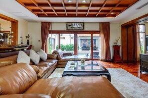 Living area - Balinese 3BR Pool Villa with Sauna (BA3) (Sattahip)