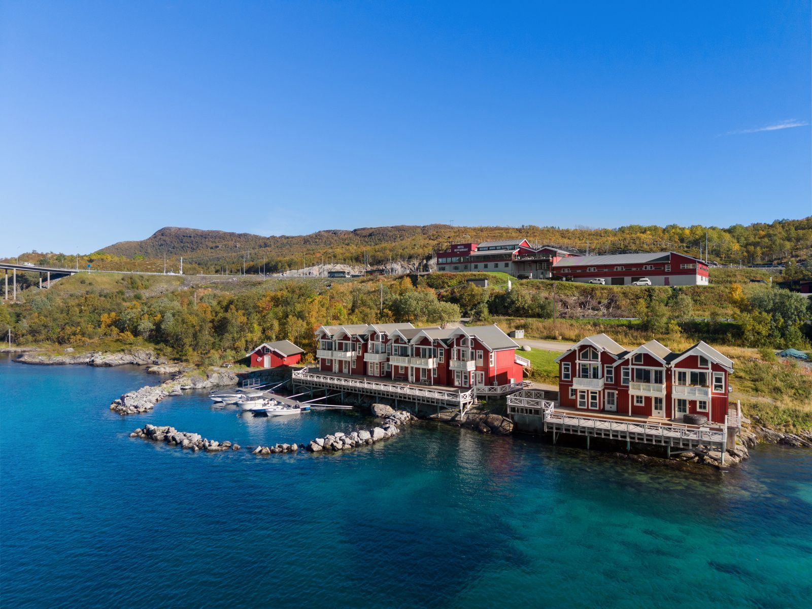 Scenic waterfront lodges with private docks and stunning natural views