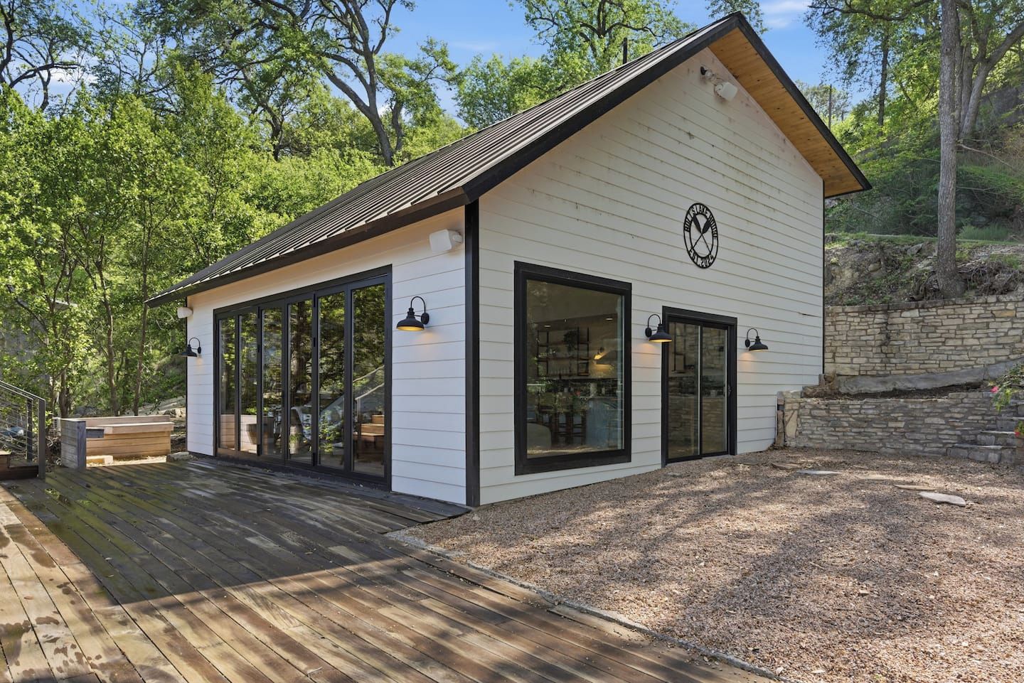 Boathouse exterior and private deck