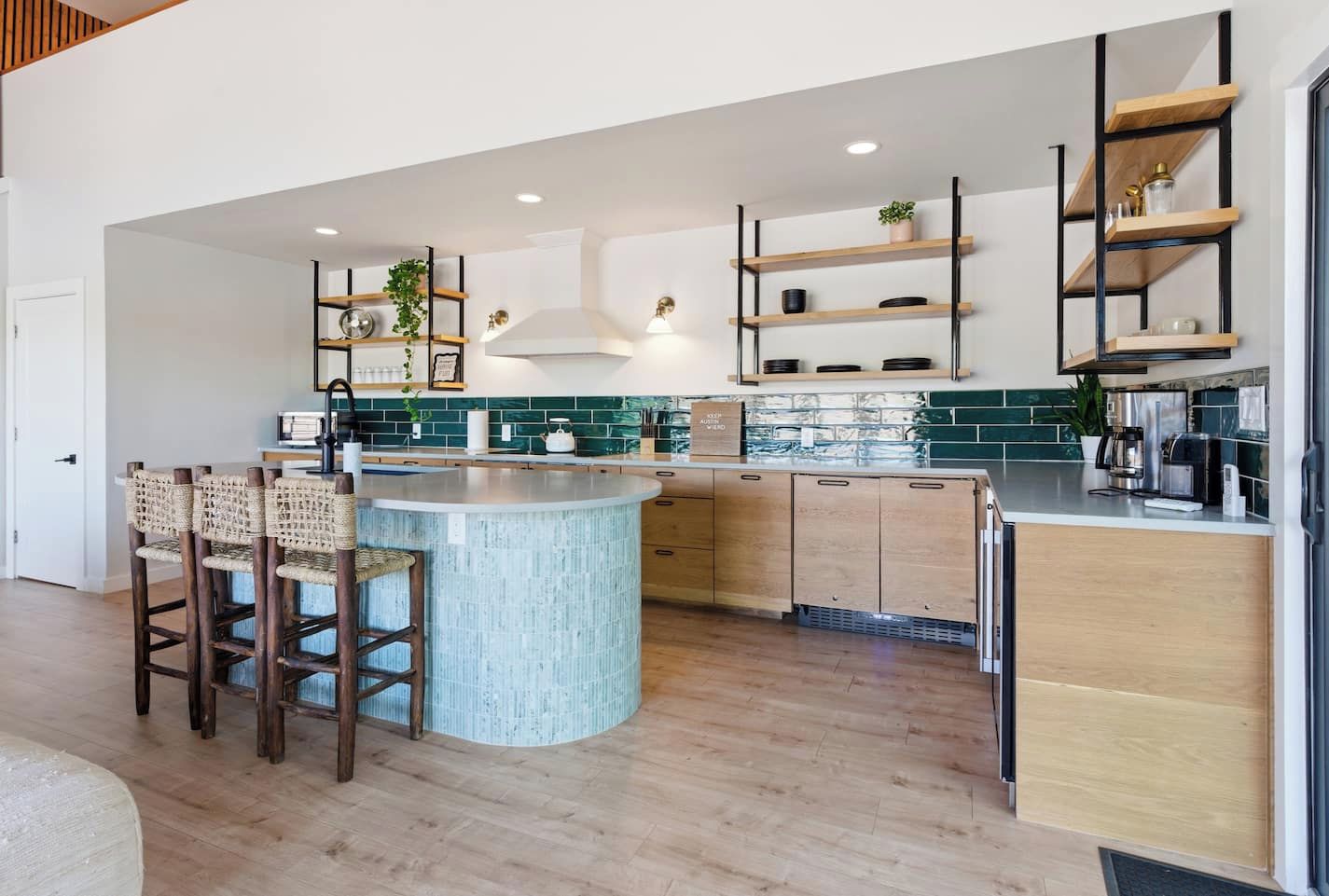 Full kitchen and island