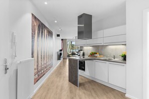 Private kitchen - Spacious holiday apartment with luxury features and covered terrace near the Bal (Lübeck)