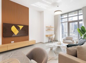 Living area - Vogue | Marina Wharf Steps away to JBR Beach (Dubai)