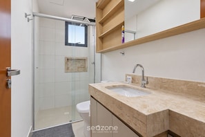 Bathroom - Beautiful Apartment Near Areiao Park Viv1303 (Goiânia)