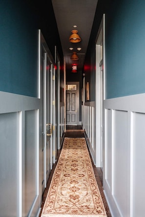 Hallway | Second Floor Hallway with Natural Light | Second Floor - Award-Winning 8BR Suite Near FQ | Heated Pool/Spa (New Orleans)