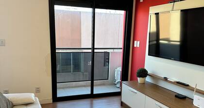 Fully furnished loft with king-size bed.