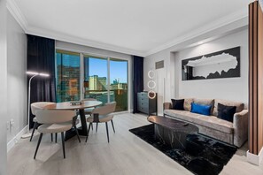 Living area - Modern Vegas Escape|Private Balcony+Strip Views! (Las Vegas)
