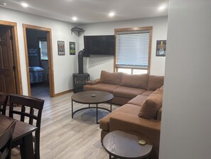 Living area - Our cabin in Mulhurst at Pigeon Lake, AB.  Perfect location for a quiet getaway. (Mulhurst)