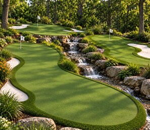 A golf course with multiple holes, water features, and well-maintained landscaping. - Branson Lakefront Retreat | Pool, Dock & Fishing | Free Slip! (Hollister)