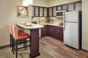Full kitchen view with complete range of cooking amenities. - Accessible 1-Bedroom Suite | Daily Hot Breakfast Included! (Anaheim)