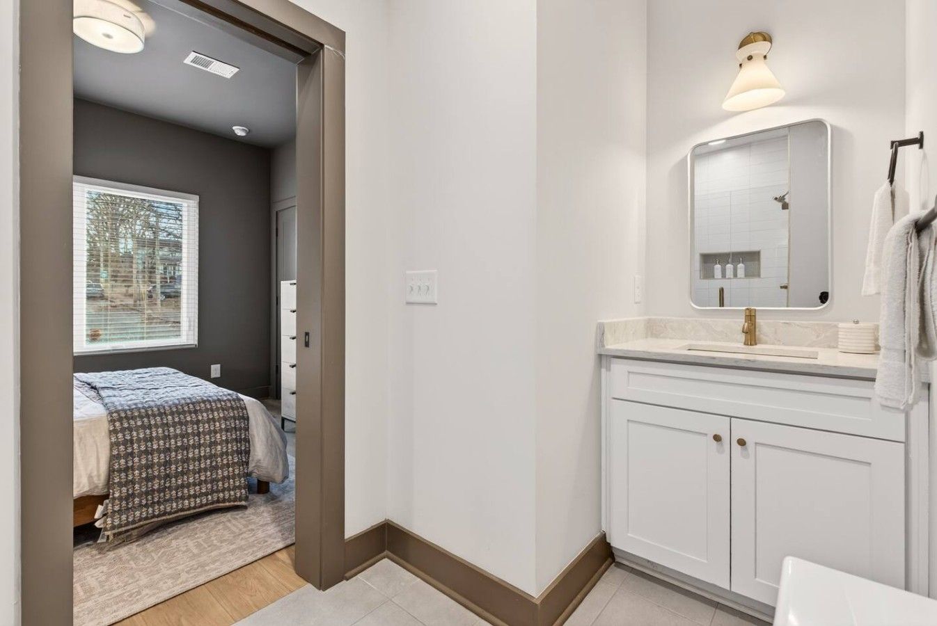 Private en-suite bathroom attached to Bedroom 2, featuring a spacious walk-in shower.