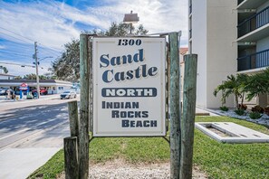 A sign for Sand Castle North Indian Rocks Beach. - Sandcastle North 302| 3br/2ba beach view (Indian Rocks Beach)
